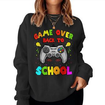 Back To School Game Over Teacher Student Controller Women Sweatshirt | Mazezy UK