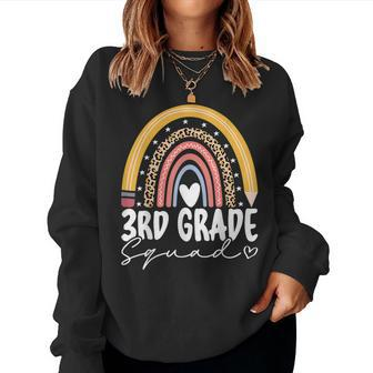 Back To School Rainbow 3Rd Third Grade Squad For Teachers Women Crewneck Graphic Sweatshirt - Monsterry