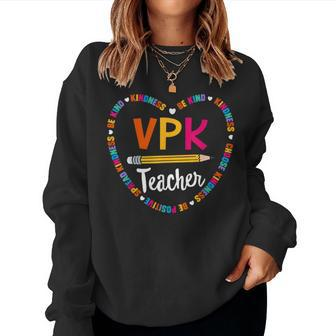 Back To School Vpk Teacher Voluntary Prekindergarten Squad Women Crewneck Graphic Sweatshirt - Monsterry