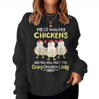 Backyard Crazy Chicken Lady Farmer Women Sweatshirt - Thegiftio UK