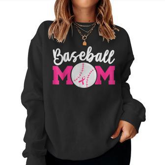 Baseball Mom Pink Ribbon Breast Cancer Awareness Fighters Women Sweatshirt