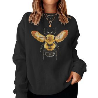Bee Bug Water Color Flying Yellow Bee Women Sweatshirt | Mazezy