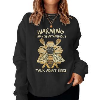 Bee Honeycomb Beekeeper Apiarist Funny Beekeeping Lover Women Crewneck Graphic Sweatshirt - Seseable