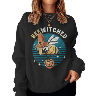 Bee Witched Halloween Puns Trick Or Treat Witch Women Sweatshirt | Mazezy