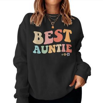 Best Auntie Vintage Floral Design To Auntie From Niece Women Crewneck Graphic Sweatshirt - Seseable