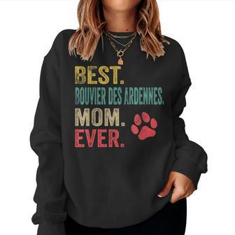 Best Bouvier Des Ardennes Mom Ever Vintage Mother Dog Lover Women Sweatshirt | Mazezy