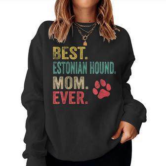 Best Estonian Hound Mom Ever Vintage Mother Dog Lover Women Sweatshirt | Mazezy