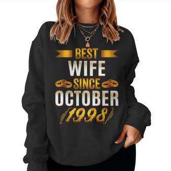 Best Wife Since October 1998 22Th Anniversary Wife For Wife Women Sweatshirt | Mazezy