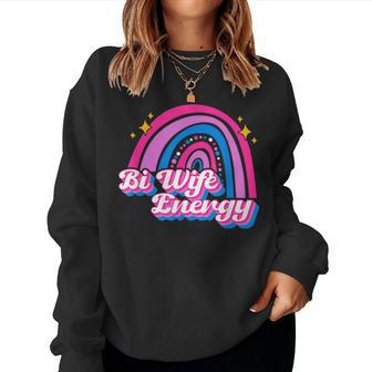 Bi Wife Energy Bisexual Pride Bisexual Flag Lgbtq Support Sweatshirt | Mazezy DE
