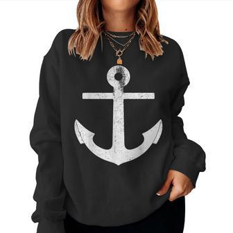 Big Anchor Men Women Captain Pilot Nautical Sailing Sailor Women Sweatshirt | Mazezy