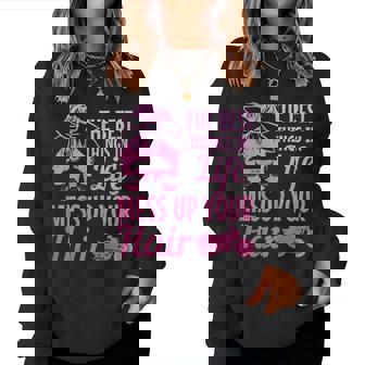 Biker Girl Best Things In Life Mess Up You Hair Motorcycle Biker Women Sweatshirt | Mazezy