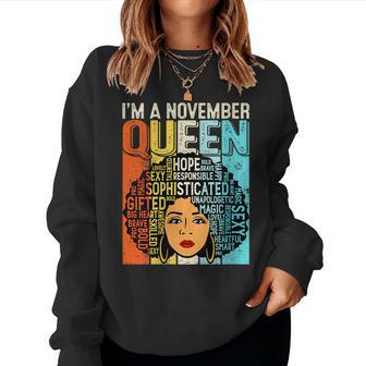 Birthday Junenth Queen Black History November Girls Retro Women Sweatshirt | Mazezy