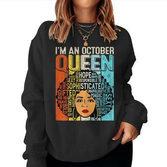 Birthday Junenth Queen Black History October Girls Retro Women Sweatshirt | Mazezy