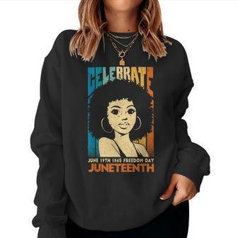 Black Women Freeish Since 1865 Party Decorations Junenth Women Sweatshirt | Mazezy