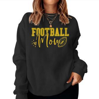 Black Gold Football Mom Football Mother Football Women Sweatshirt | Mazezy