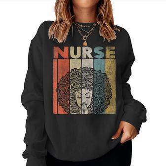 Black Nurse For Women Girls African Afro Nursing Women Crewneck Graphic Sweatshirt - Monsterry AU