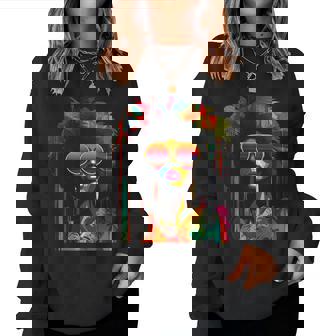 Women Black Queen Afro Melanin Dripping Junenth Celebrate Women Sweatshirt | Mazezy