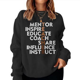Black Teacher Inspiration Melanin African American Teachers Women Sweatshirt | Mazezy
