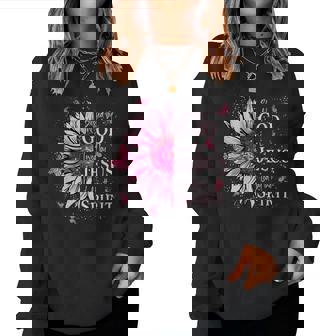 Blessed By God Loved By Jesus Pink Sunflower Women Sweatshirt | Seseable CA