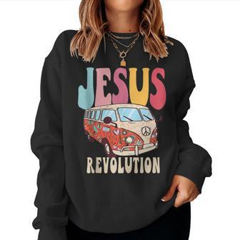 Boho Jesus-Revolution Christian Faith Based Jesus Costume Faith Women Sweatshirt | Mazezy AU