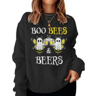 Boo Bees & Beers Couples Halloween Costume Women Sweatshirt - Monsterry