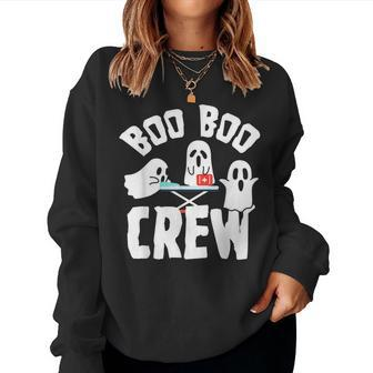 Boo Boo Crew Ghost Paramedic Emt Ems Nurse Halloween EMT Women Sweatshirt | Mazezy