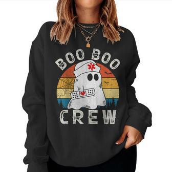 Boo Boo Crew Nurse Ghost Halloween Costume Nurse Women Sweatshirt | Mazezy