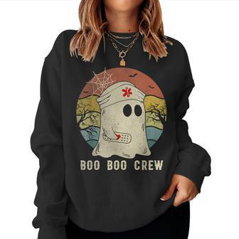 Boo Boo Crew Nurse Ghost Halloween Costume Nurse Women Sweatshirt