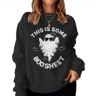 This Is Some Boo Sheet Ghost Halloween Costume Women Sweatshirt | Mazezy