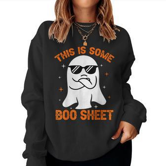 This Is Some Boo Sheet Ghost Retro Halloween Costume Women Sweatshirt - Monsterry CA