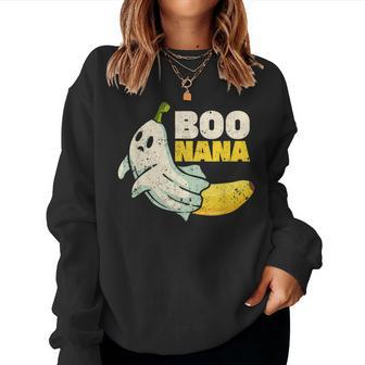 Boonana Cute Ghost Banana Halloween Costume Spooky Scary Halloween Costume Women Sweatshirt | Mazezy