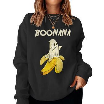 Boonana Cute Banana Ghost Halloween Banana Lover Women Sweatshirt - Seseable