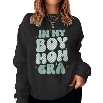 In My Boy Mom Era Trendy Mom Of Girls Mama Back Women Sweatshirt - Seseable