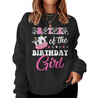 Brother Of The Birthday Girl Family Matching Farm Cow Women Sweatshirt - Thegiftio