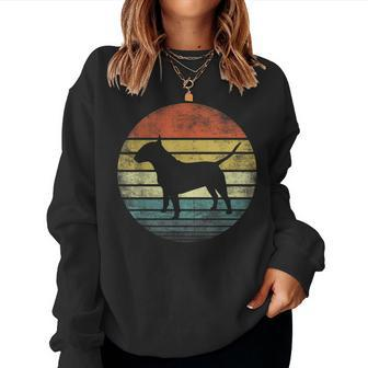 Bull Terrier Lover Owner Retro Sunset Dog Mom Dad Women Sweatshirt | Mazezy