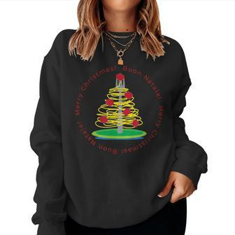 Buon Natale Spaghetti Meatballs Italian Christmas Women Sweatshirt | Mazezy