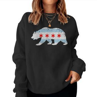California Bear Chicago Flag Transplant Family Home Women Sweatshirt | Mazezy