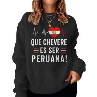 Camiseta Peruana Peruvian Flag Pride Peru Women Mujer Women Crewneck Graphic Sweatshirt - Seseable