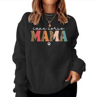 Cane Corso Mama For Women Leopard Italian Mastiff Dog Mom Women Crewneck Graphic Sweatshirt - Seseable