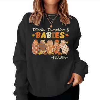 Caring For The Cutest Pumpkins Nurse Midwife Fall Women Sweatshirt - Thegiftio UK