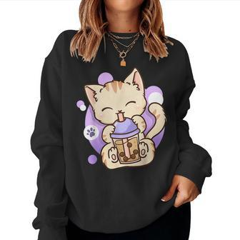 Cat Boba Anime Bubble Tea Neko Girls Kawaii Girls N Women Sweatshirt | Mazezy