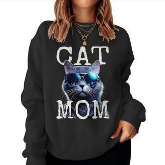 Cat Mom Mother House Cats Mommy Mum Cat For Mom Women Sweatshirt | Mazezy
