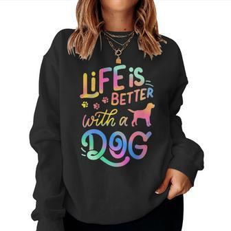 Cavador Life Is Better With My Dog Mom Dad Women Sweatshirt | Mazezy DE