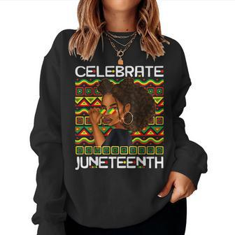 Celebrate Junenth 1865 African American Freedom Day Women Women Sweatshirt | Mazezy