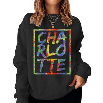 Charlotte Colorful Box City Pride Rainbow Charlotte Women Sweatshirt | Mazezy