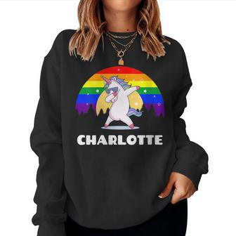 Charlotte North Carolina - Lgbtq Gay Pride Rainbow Women Sweatshirt | Mazezy