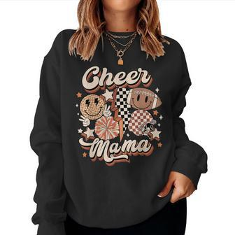 Cheer Mama Lightning Football Retro Cheerleader Mother Mom Women Sweatshirt | Mazezy