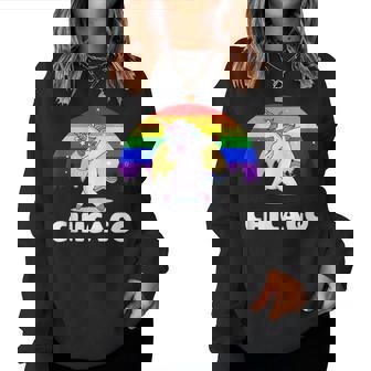 Chicago Illinois - Lgbtq Gay Pride Rainbow Women Sweatshirt | Mazezy