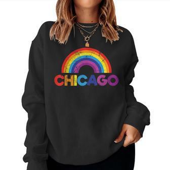 Chicago Rainbow Lgbt Gay Pride Parade Women Sweatshirt | Mazezy