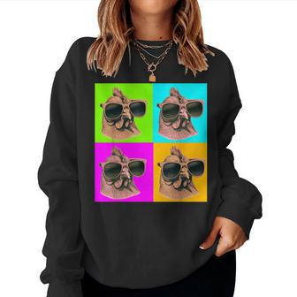 Chicken Barnyard Humor Novelty Feathered Fashion Rooster Women Crewneck Graphic Sweatshirt - Seseable